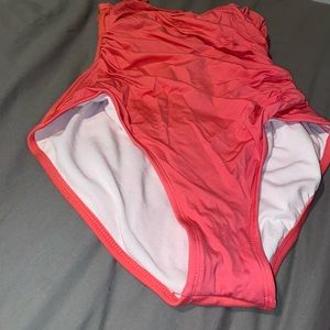 Coral one piece bathing suit